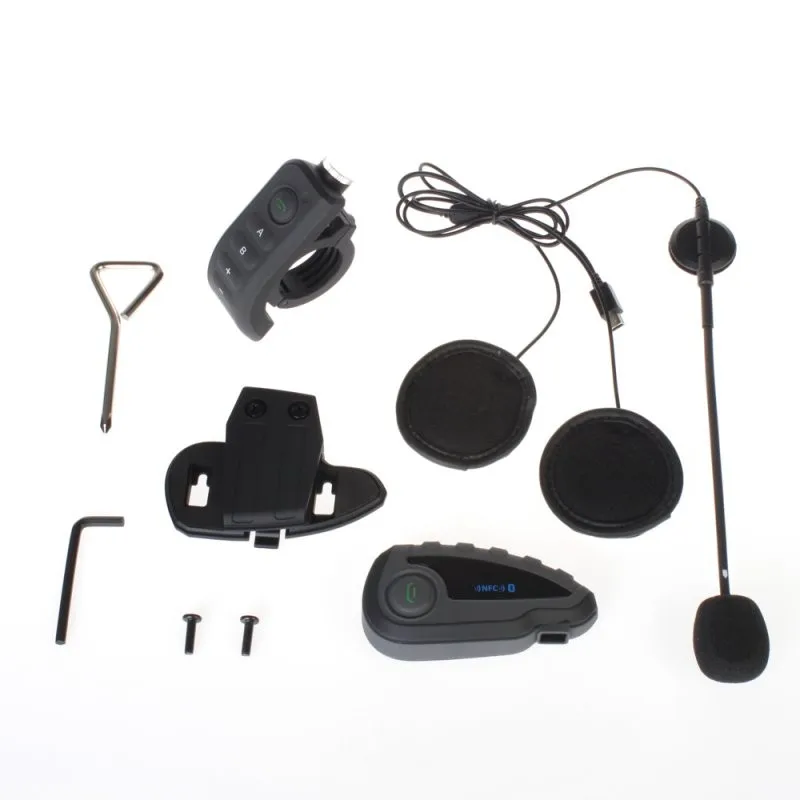 2x V8 BT Remote Controller 1200M Motorcycle Interphone Bluetooth Helmet Intercom Headset