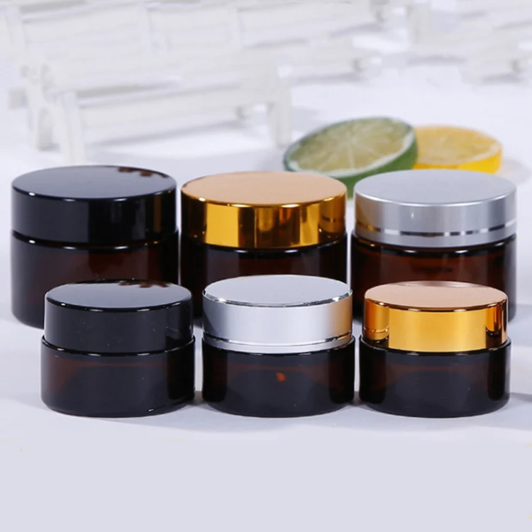 
5ml 10ml 15ml 20ml 30ml 50ml 100ml empty amber glass jar 