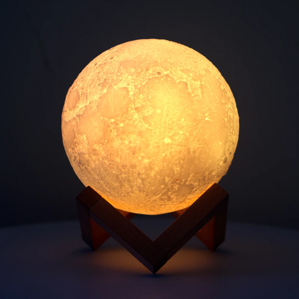 Пользовательский идеальный подарок USB Перезаряжаемый 15 см 3 2 дюйма 8 сенсорный выключатель 3d печать плавающая Ночная светящаяся Лунная светодиодная