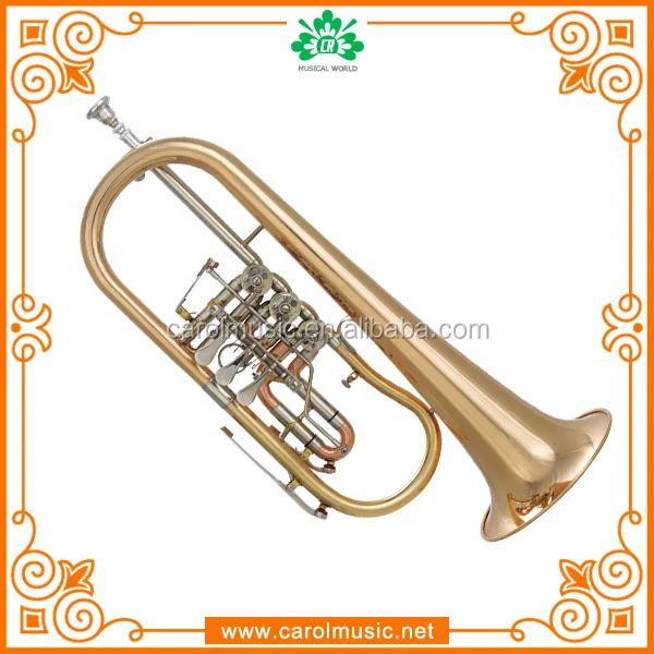 TR023 High Grade Gold Brass Rotary Valve Flugelhorn