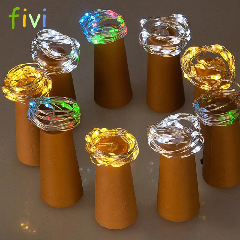 20 LEDs Cork Shaped LED String Light Copper Wire String Holiday Outdoor Fairy Lights For Christmas Party Wedding Decoration