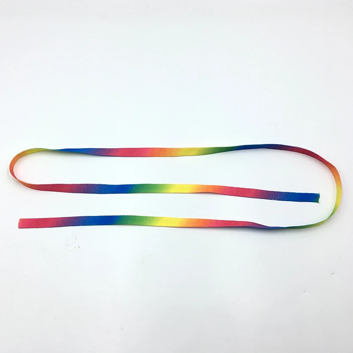Colorful Rope Rainbow Cord Dacron Cord Polyester Rope Flat Shoe Lace Cord with Single Layer