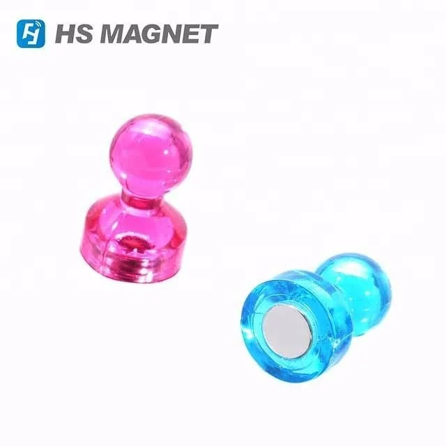 Super Chinese factory manufacture Transparent different color durable magnetic push pin for Education Whiteboard Office Fridge