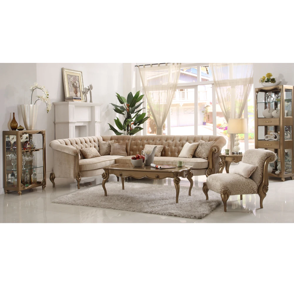 American-style top luxury furniture new arrival modern fabric corner sofa