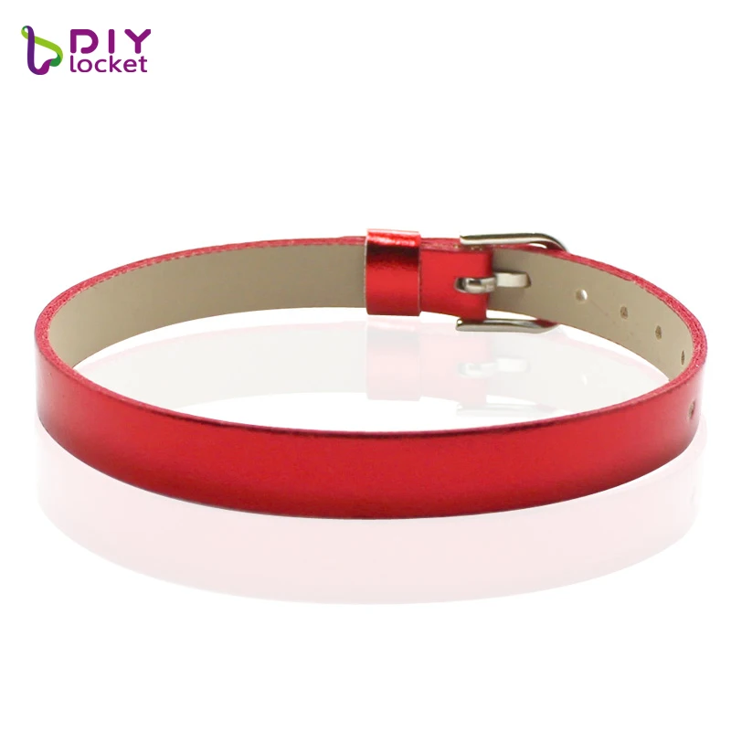 8mm PU Leather Slide Letter Charm Wristband Wrist Strap Bracelet for DIY Bracelet Making Accessories