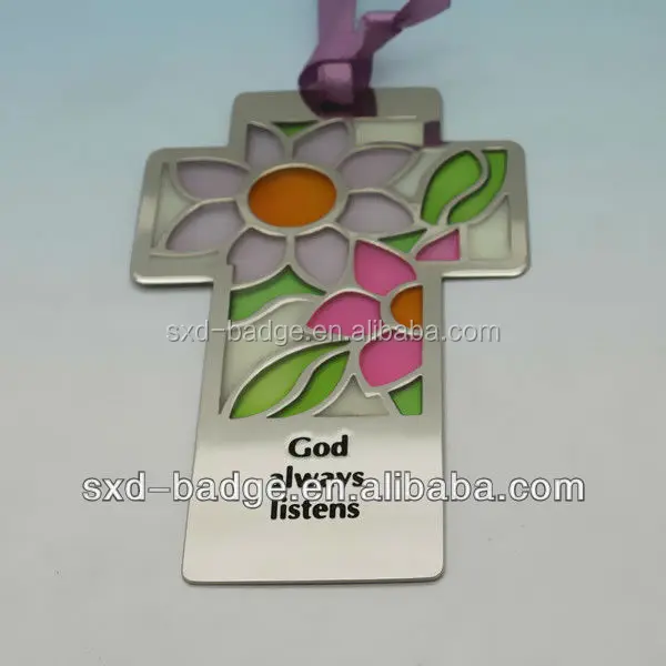 
Christian Gifts Bookmark for religion activities/colorful metal bookmarks with ribbon for promotion 