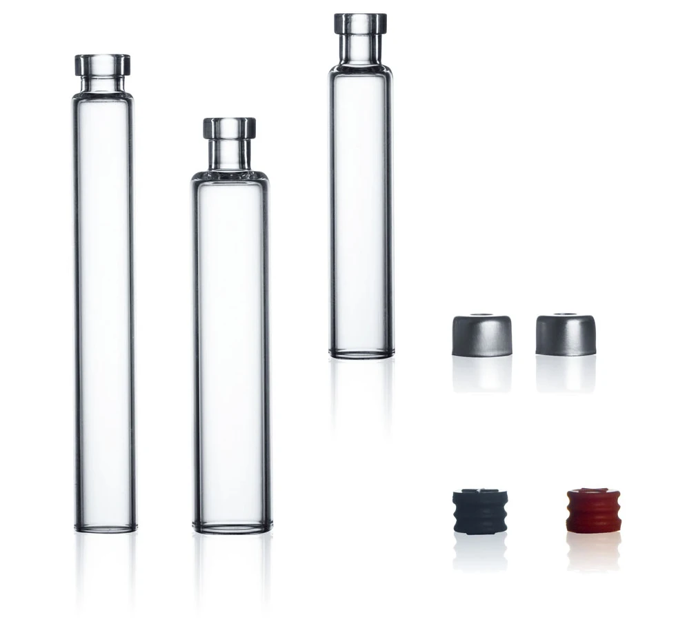 1.5ml-3.0ml Clear Glass Dental Cartridge with Rubber Stopper and Al-cap