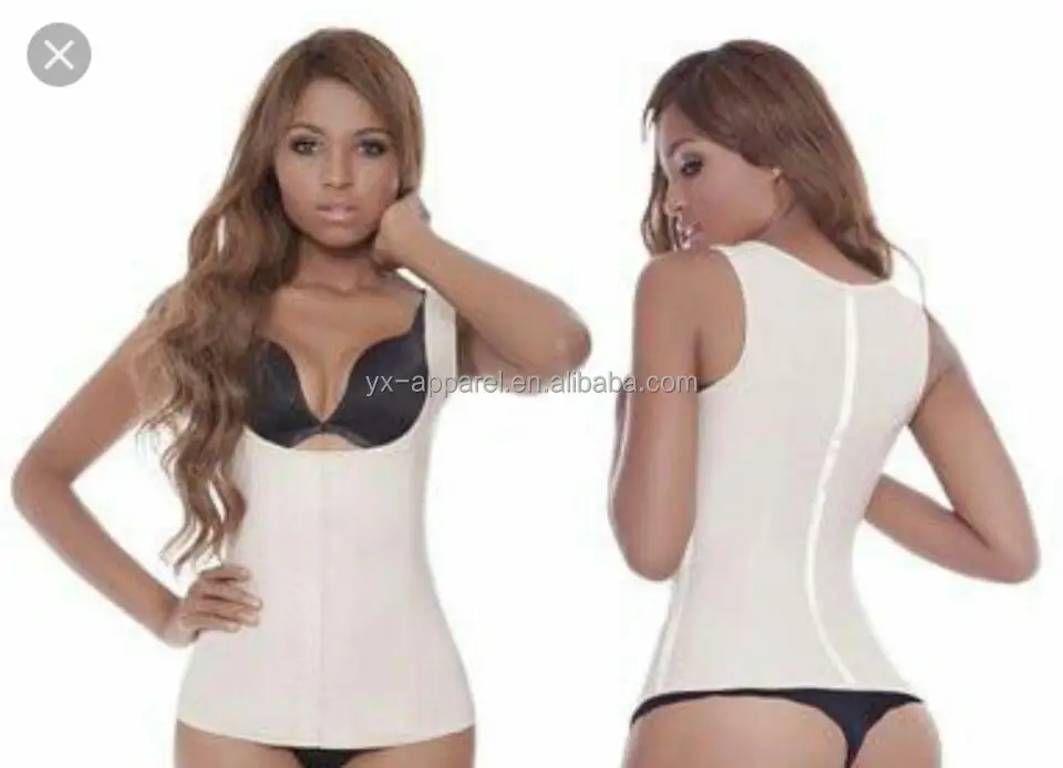 Plus Size 9 Steel Boned Ann Cherry Latex Vest Type Women Corset Waist Trainer Shapers Women Body Shaper Slimming Vest