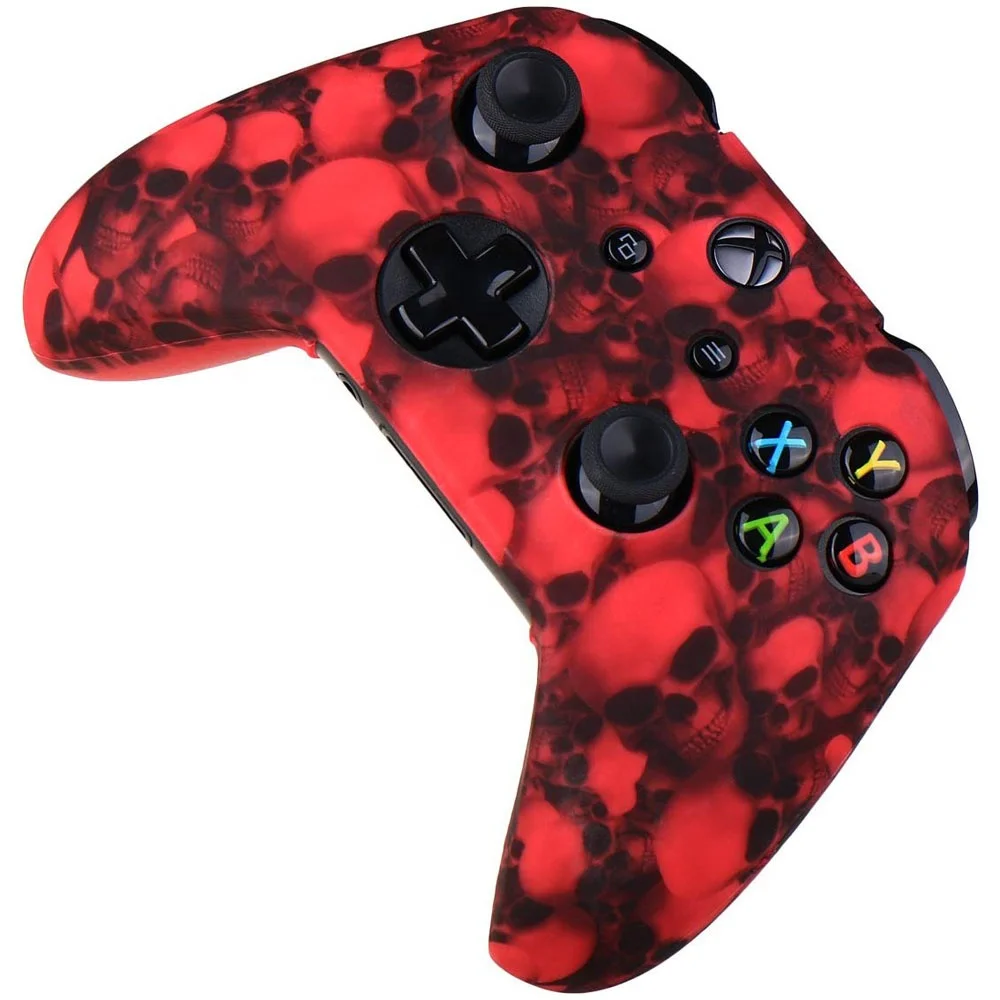 Камуфляж вода трансферная печать Череп силиконовый чехол с отделением для кредитных карт Microsoft Xbox One X и S контроллер