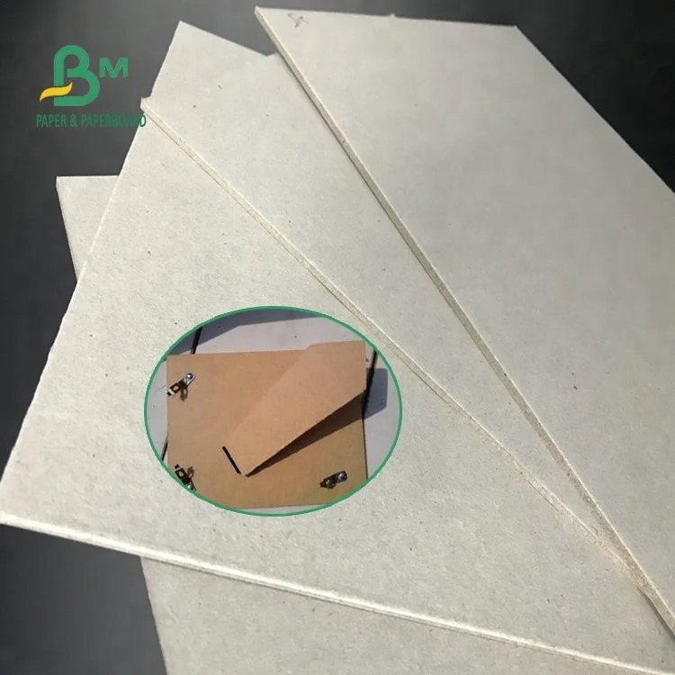 Recyclable 1.5mm 2mm 3mm thick grey back cardboard sheets for packaging box