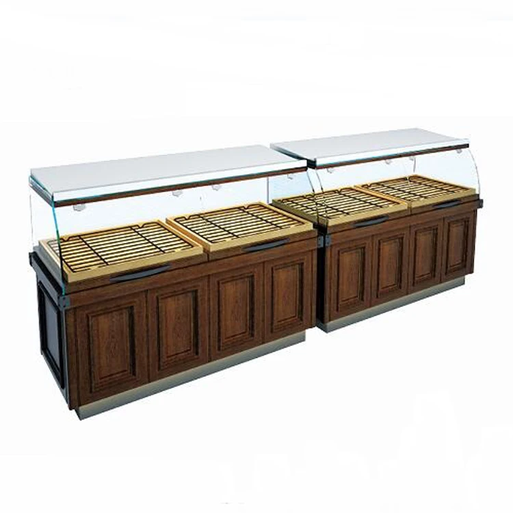 Customized design for bread kiosk wood bread display showcase