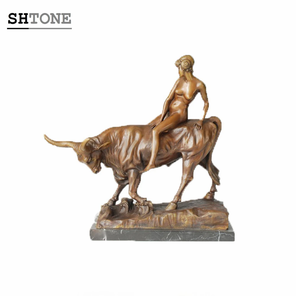 
SHTONE Nude Female Metal Figurines TPE-241 Home Decor Bronze Statues Sculptures Naked Figurine 