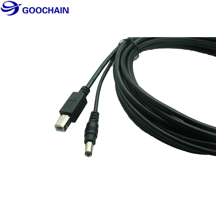 Питание от USB 12V постоянного тока до Y кабель для подключения USB-B мужской DC5521 DC 5,5x2,1 для принтера