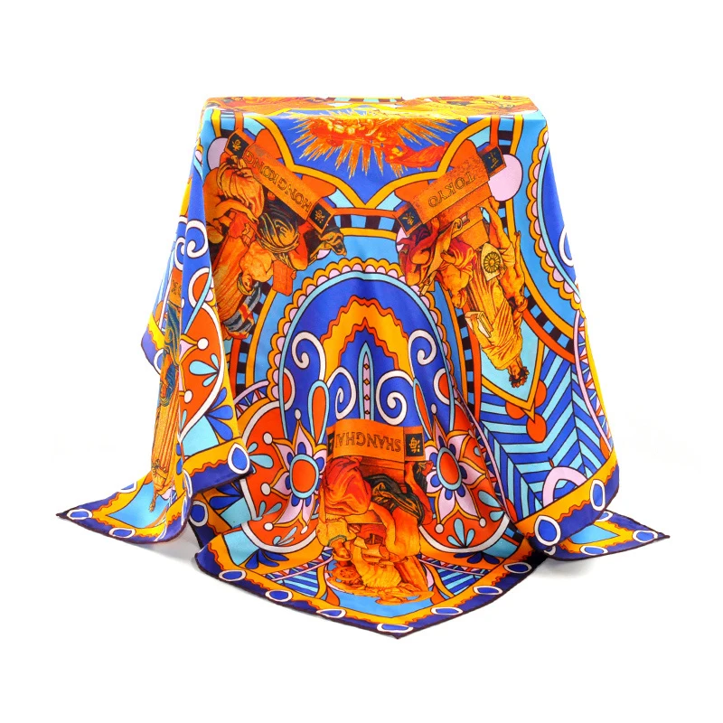 
100% Silk Shawl Custom Satin Head Scarf Plain Satin Silk Scarf 