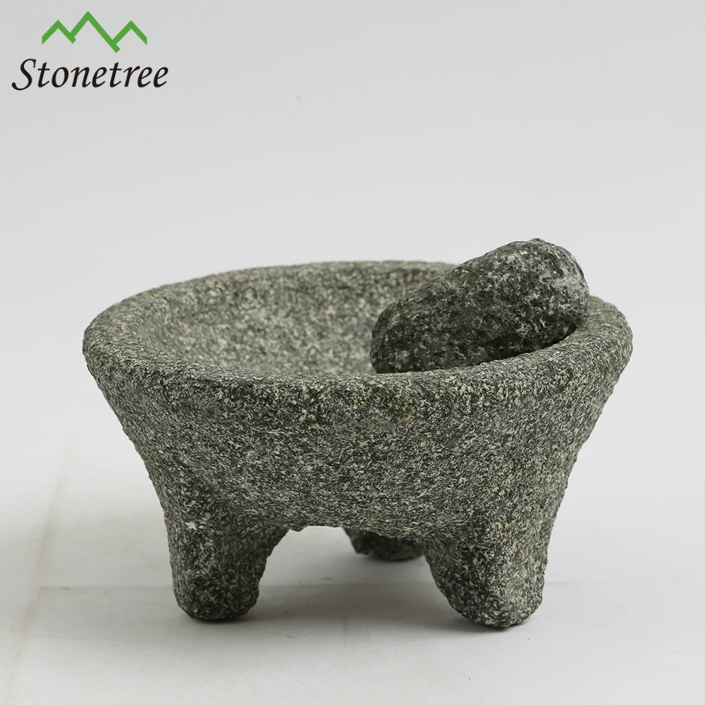 Natural stone molcajete marble and granite tools kitchen restaurant use mortar and pestle