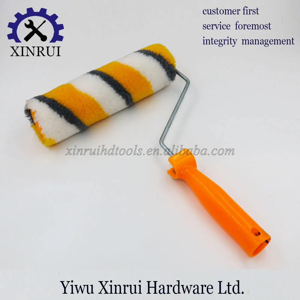 High Quality Paint Roller Brush with Yellow Gray White Bar for Wall Painting