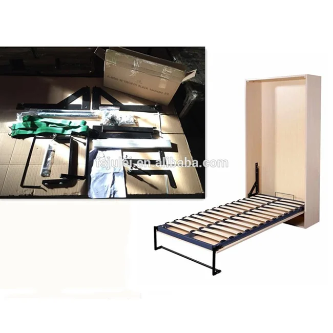 Space Saving Murphy Folding Wall Mount Single Bed Vertical Folding Murphy Bed Mechanism