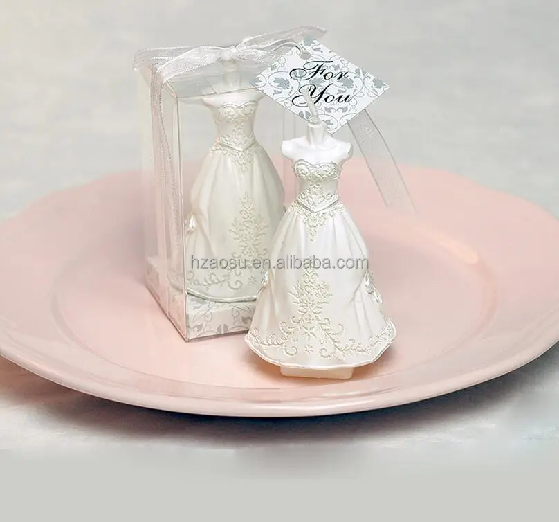 Bride White Wedding Dress Shaped Candles