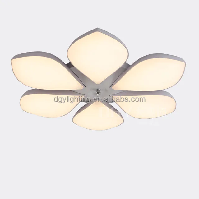 
bedroom decorative modern Flower shape iron base material dimmable acrylic led ceiling lamp 