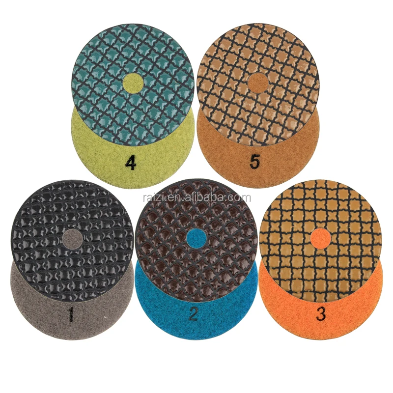 Premium 3 inch 5 Step Dry Polishing Pad with Buff
