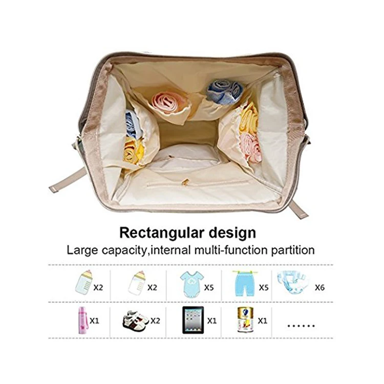 With Stroller Straps Diaper Bag Organizer  Changing Pad, Insulated Cooler Pocket for Bottle Storage Baby Backpack