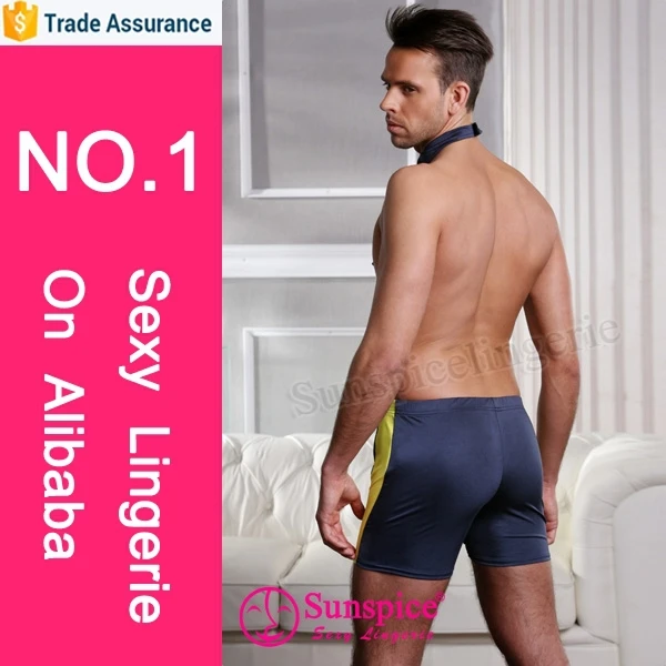 Sexy new arrival spandex boxer costume with tie mens cop costume