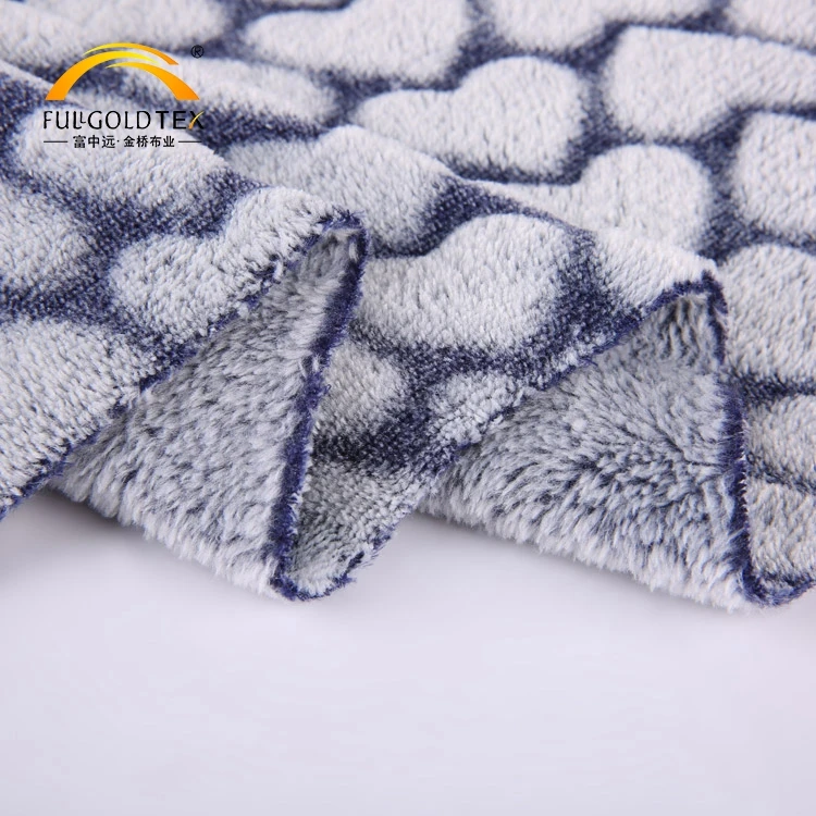 High quality comfortable thick jacquard printed knitted flannel fleece blanket fabric