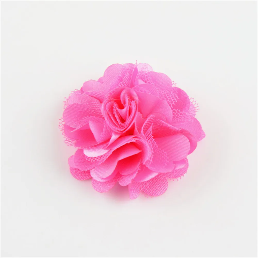 20 Color U Pick 2 Inch Mini Satin Mesh Puff Rose Flower DIY Supplies Headbands Hair Accessories