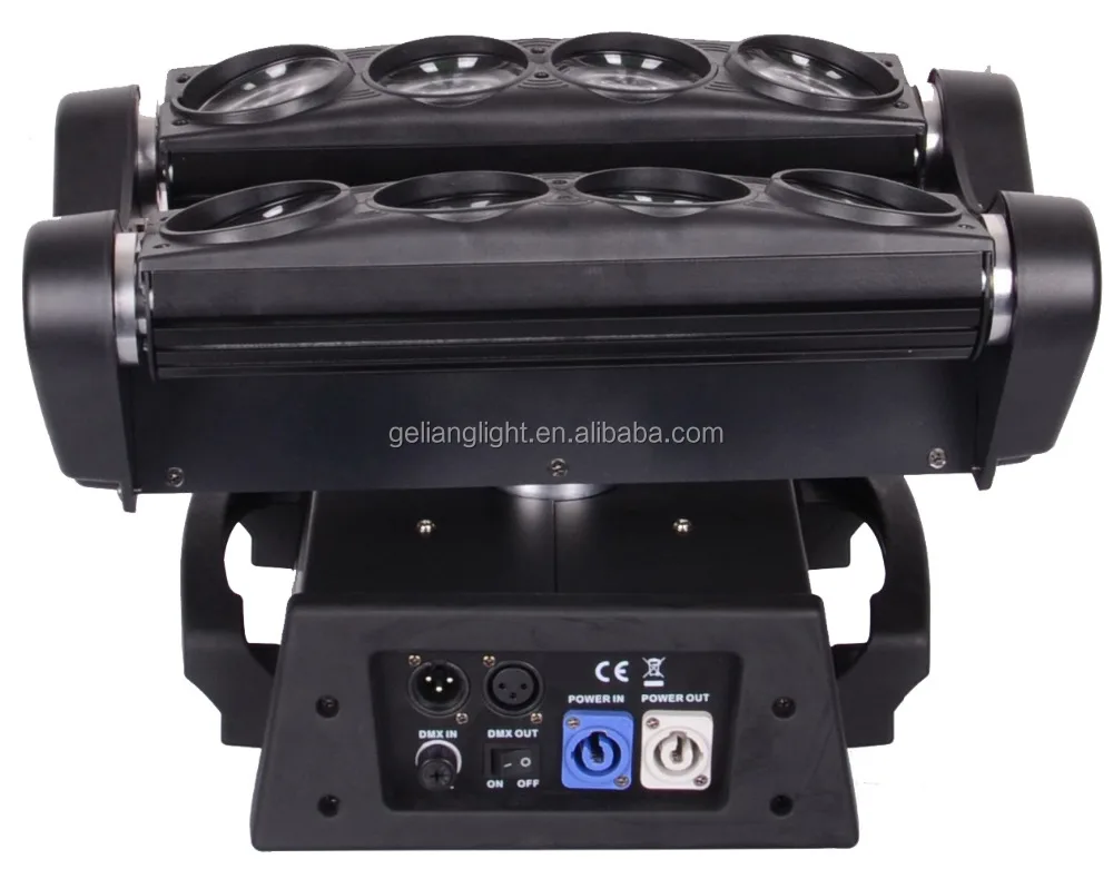 hot selling full color 8x10w 80w RGBW 4IN1 disco stage light led spider beam moving head light