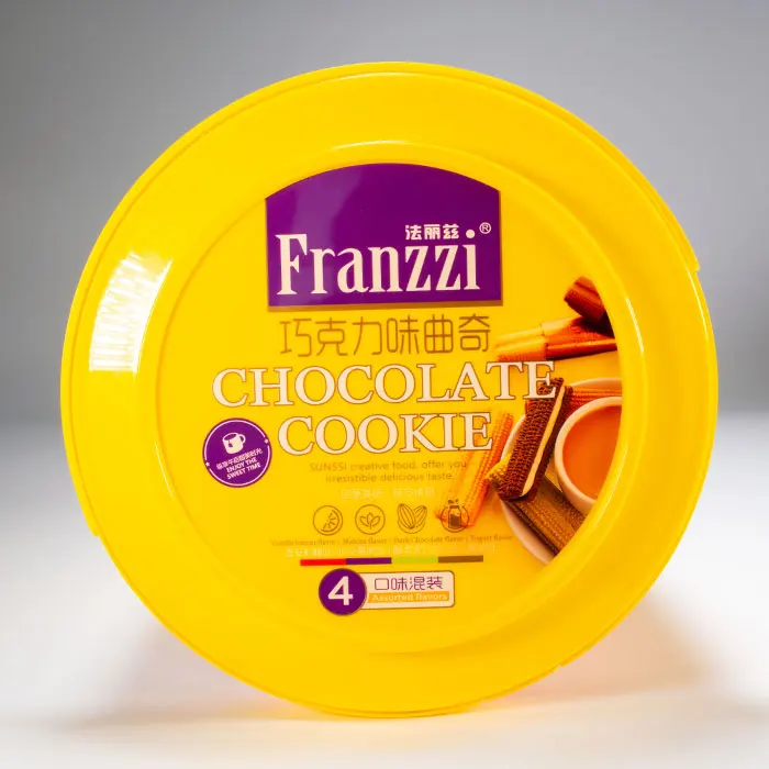 5.2L IML round plastic tub with handle  plastic IML biscuit packaging container bucket with tamper evident proof