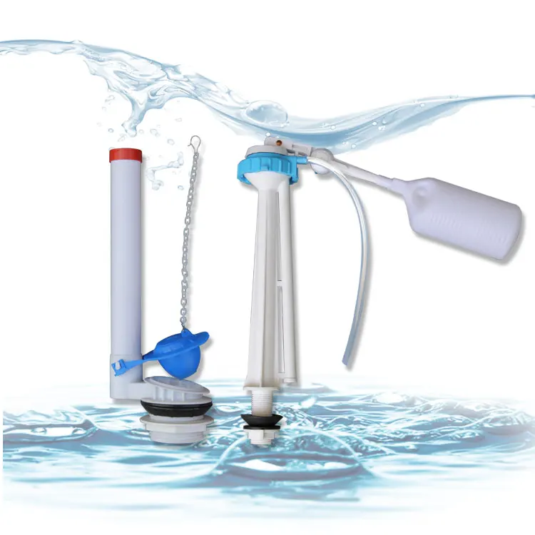 Single push-button cistern toilet cubicle tank flush mechanism