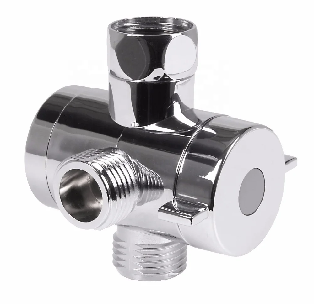 Chrome ABS Diverter,Plastic Shower Adapter,3-way Shower Diverter