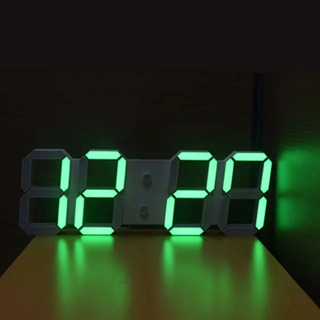  Display Brightness Levels Watches Nightlight S 3D LED Wall Clock Snooze Home