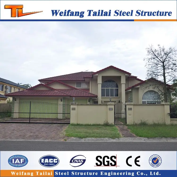 China design ISO9001 Steel structure villa prefabricated building house with graphic design