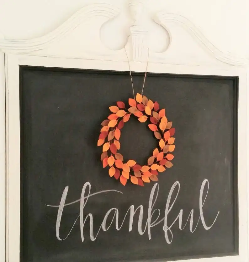 Thanksgiving Wreath Autumn Felt Leaf Wreath Simple Fall Leaf Wreath