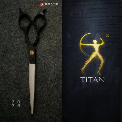 
 Профессиональные ножницы для груминга собак Titan, черный цвет, 7 дюймов  