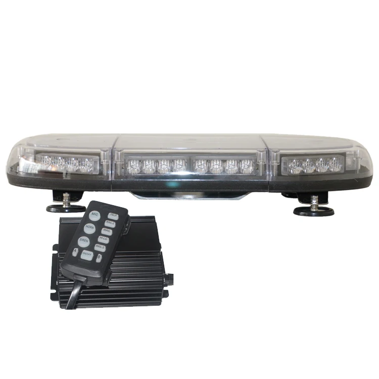 Car roof blue led mini lightbar with siren speaker