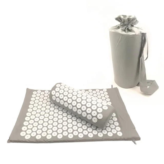 Quality acupressure mat with pillow and carry bag