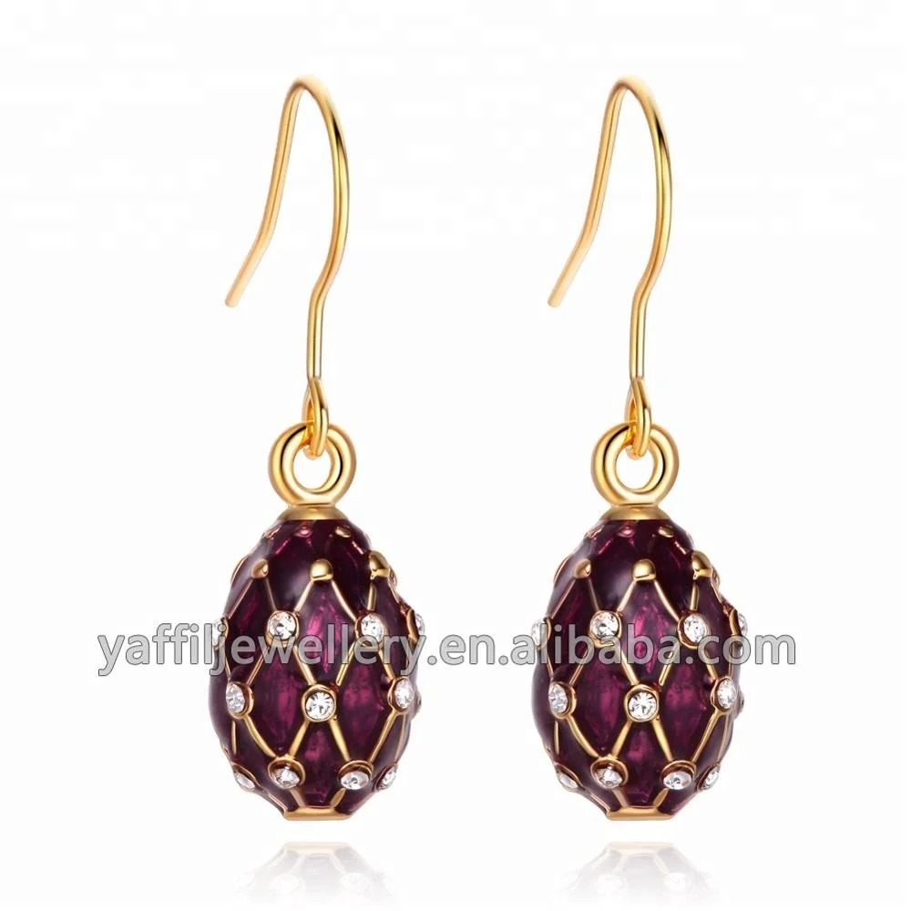Enamel Egg Pendant Earring,Easter Egg Charm Earrings,faberge egg dangling earring with 925 sterling silver hooks