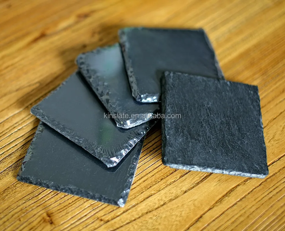 Factory Direct Sales Wholesale Natural slate coaster with coating