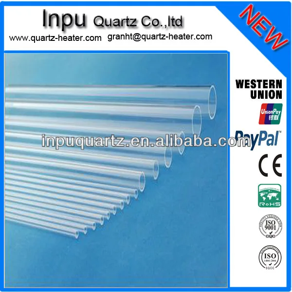 Straight Crystal Clear Quartz Glass Cylinder Tubes with different dimeter