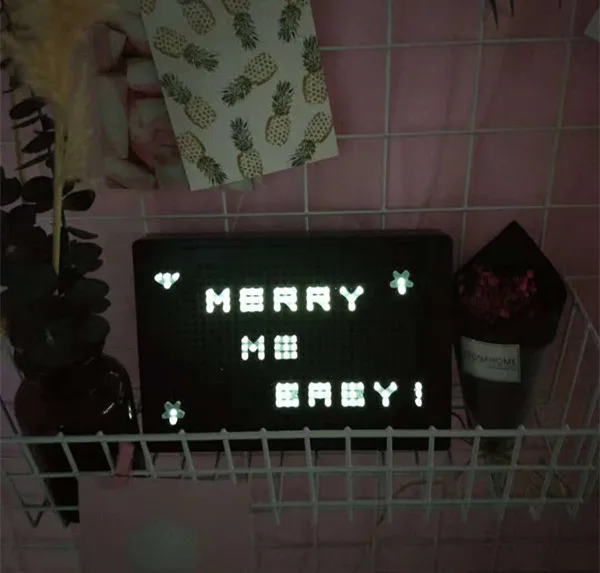 
Battery Powered advertising board A4 led light up peg board with colorful letters numbers symbols for Christmas decoration 