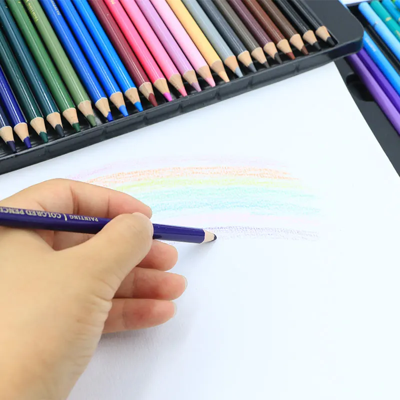 Top Quality 48 Assorted Colors Soft Cores Oil based Lead Colored Pencil For Coloring
