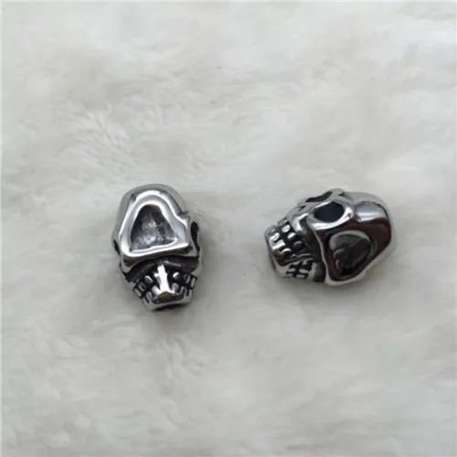2022 Loose beads for jewelry making skull shape blacken stainless steel beads for sale