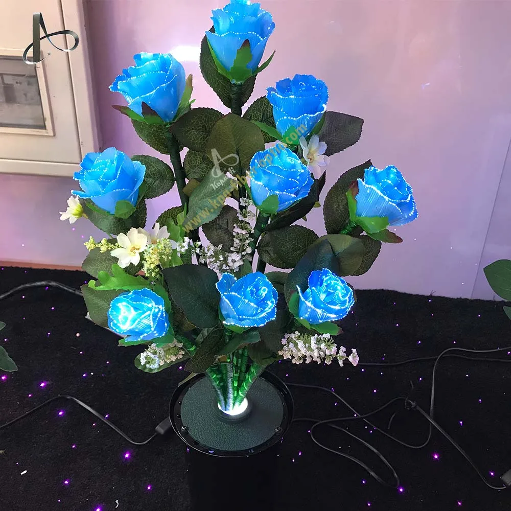Alibaba China indoor bedroom lighting LED fiber optic flower rose lightnight