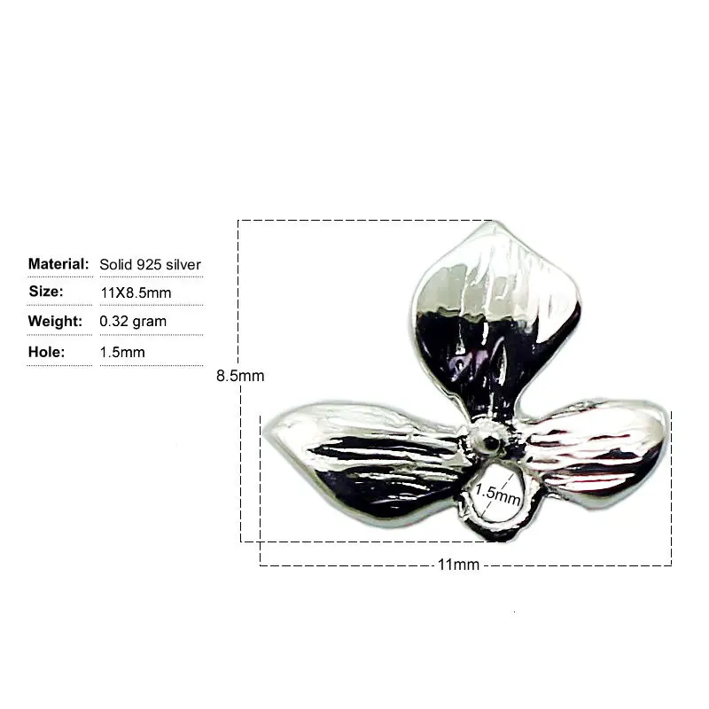 Beadsnice 30900 orchid connector 925 sterling silver jewelry making supplies pendant necklace bracelet earring findings