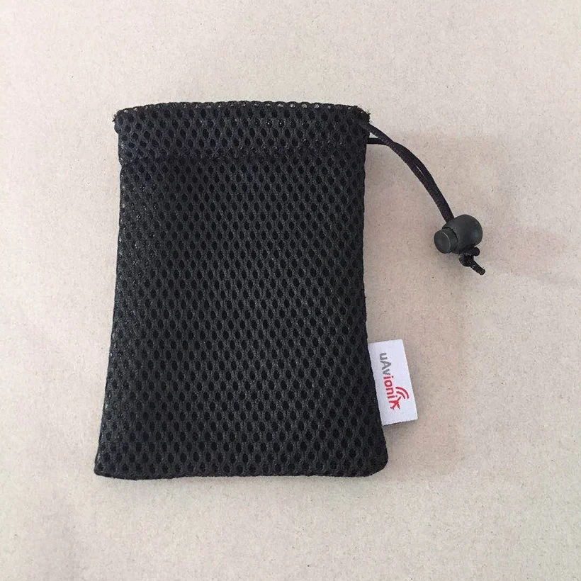 Durable black small nylon mesh gift bag/small drawstring mesh bag