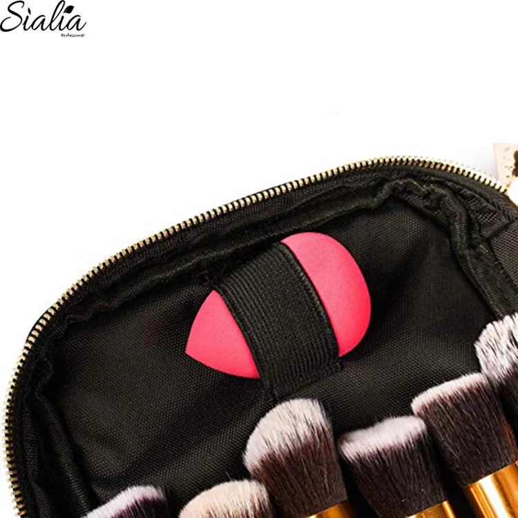 Sialia China Factory Sales Makeup Brush PU Pouch Private Label Travel Cosmetic Make Up Leather Bag Custom