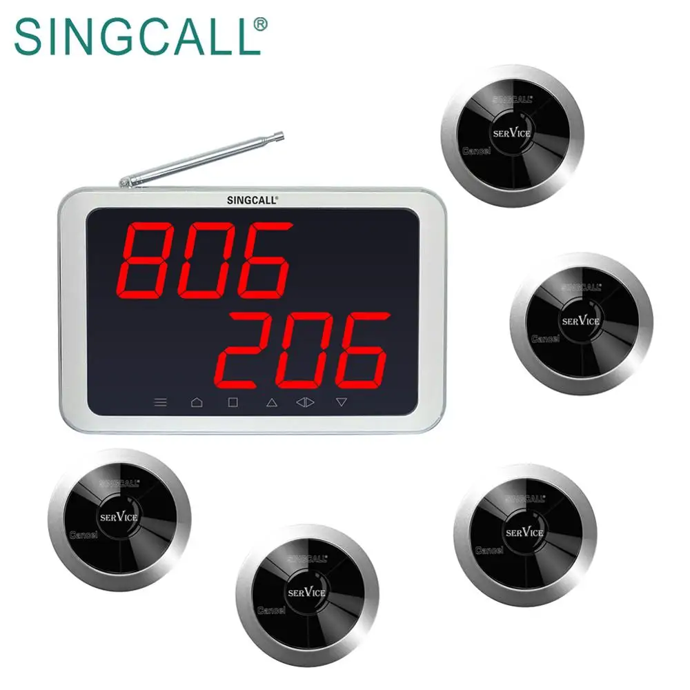  SINGCALL клиентский звонок пейджер для официанта Настольная Беспроводная система вызова