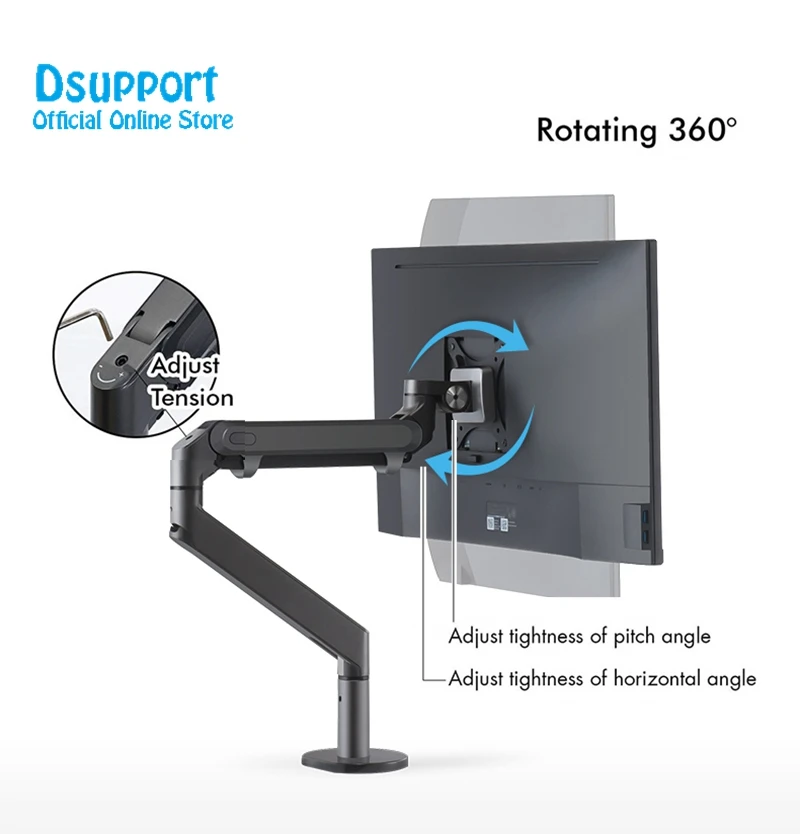 New Height Adjustable within 32 inch LCD LED Monitor Holder Arm Bracket full Rotatable Computer Monitor holder Stand OZ-1